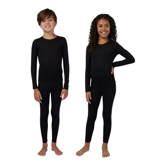 32 Degrees HEAT Kids Long sleeve crew neck + Legging set Base Set Black Large. - Picture 2 of 9